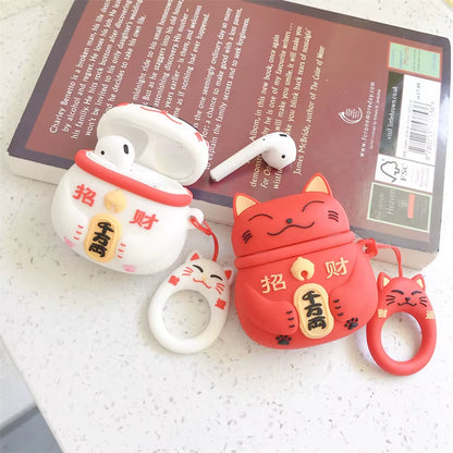 Lucky Cat Lovely Case for Airpods Pro 2 Japanese Style Earphone Case for Apple Airpods 1 2 3 Cover for Airpods Pro 2 Case