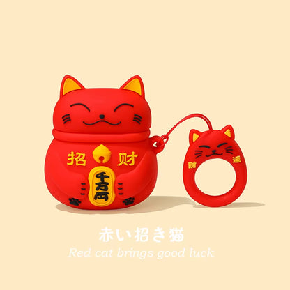 Lucky Cat Lovely Case for Airpods Pro 2 Japanese Style Earphone Case for Apple Airpods 1 2 3 Cover for Airpods Pro 2 Case
