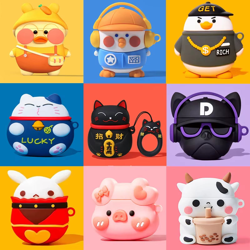 Lucky Cat Lovely Case for Airpods Pro 2 Japanese Style Earphone Case for Apple Airpods 1 2 3 Cover for Airpods Pro 2 Case