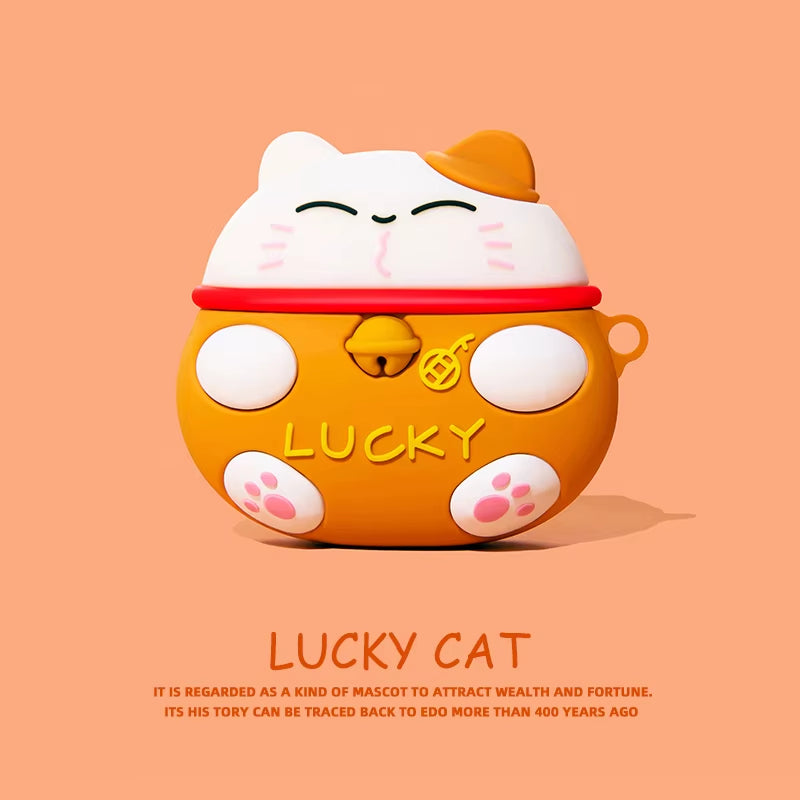 Lucky Cat Lovely Case for Airpods Pro 2 Japanese Style Earphone Case for Apple Airpods 1 2 3 Cover for Airpods Pro 2 Case