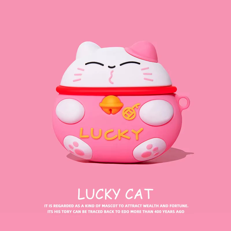 Lucky Cat Lovely Case for Airpods Pro 2 Japanese Style Earphone Case for Apple Airpods 1 2 3 Cover for Airpods Pro 2 Case