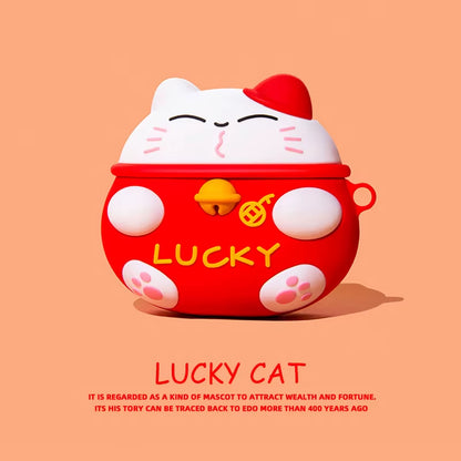 Lucky Cat Lovely Case for Airpods Pro 2 Japanese Style Earphone Case for Apple Airpods 1 2 3 Cover for Airpods Pro 2 Case